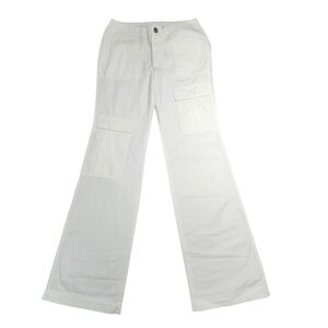 Free People The Think is Womens Low-Rise Utility Cargo Pants White Cotton Size 4